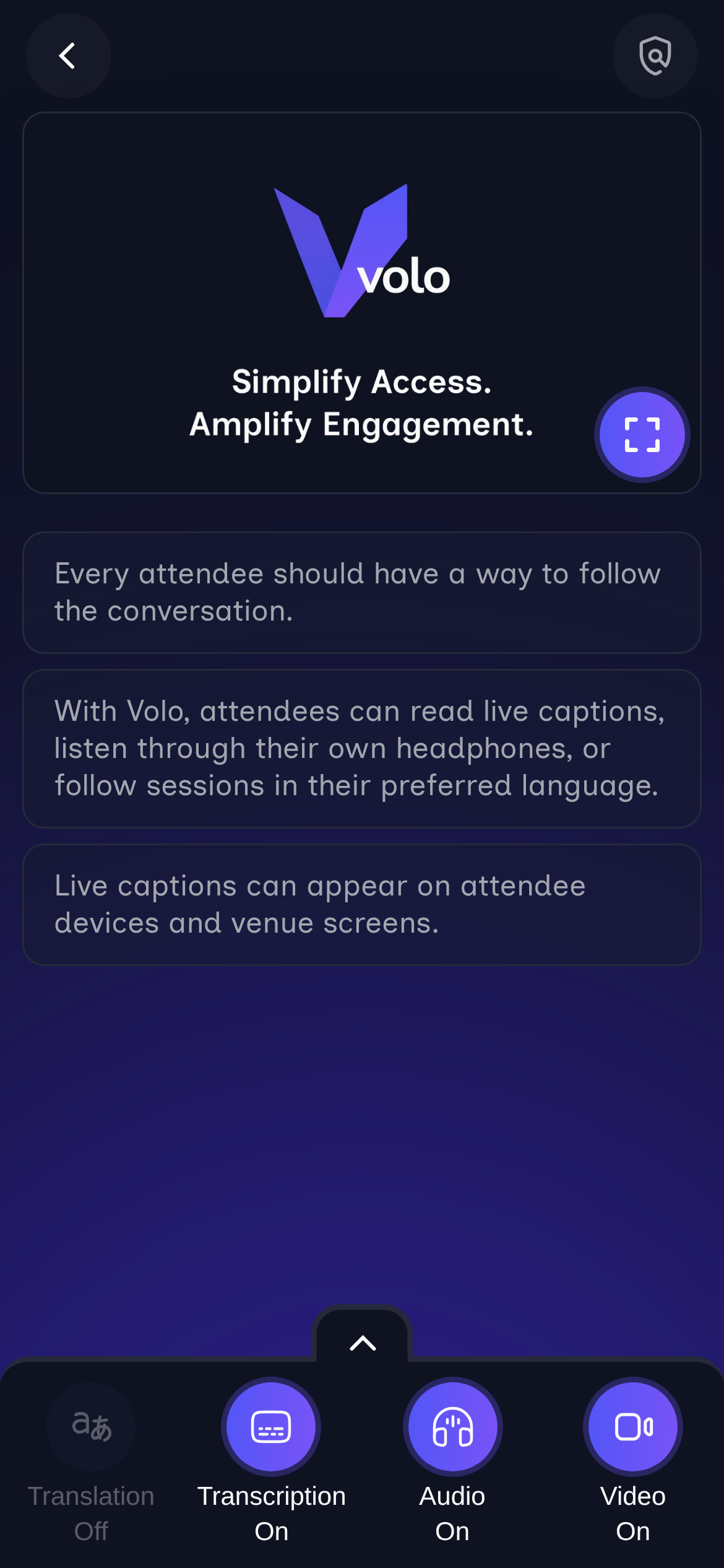 Volo live captions: Every attendee should have a way to follow the conversation.